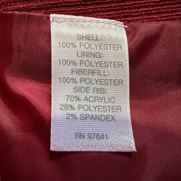 J. Jill Burgundy Red Zip Front Heavy Quilted Puffer Vest Button Pockets Medium - Picture 15 of 16